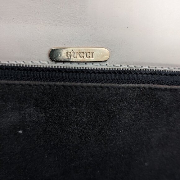 VINTAGE BEIGE CREAM ENVELOPE BAG GENUINE LEATHER 1970s Like New - Picture 7 of 11